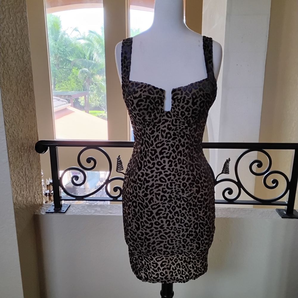 Forever 21 Brown and Black Leopard Print Bodycon Dress